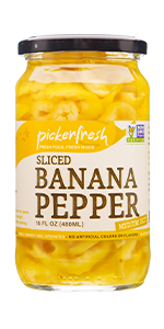 Pickerfresh Medium Hot Sliced Banana Pepper 16 oz