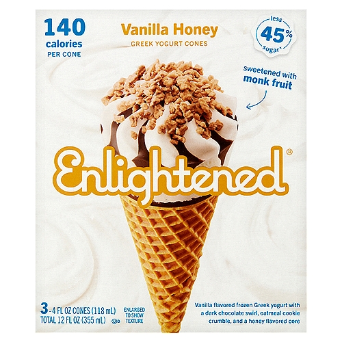 Enlightened Vanilla Honey Greek Yogurt Cones 12 oz