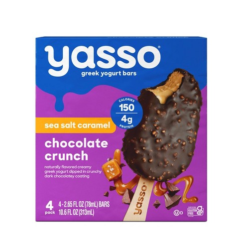 Yasso Greek Yogurt Indulgent Caramel Dark Chocolate Crunch Bar 4 ct