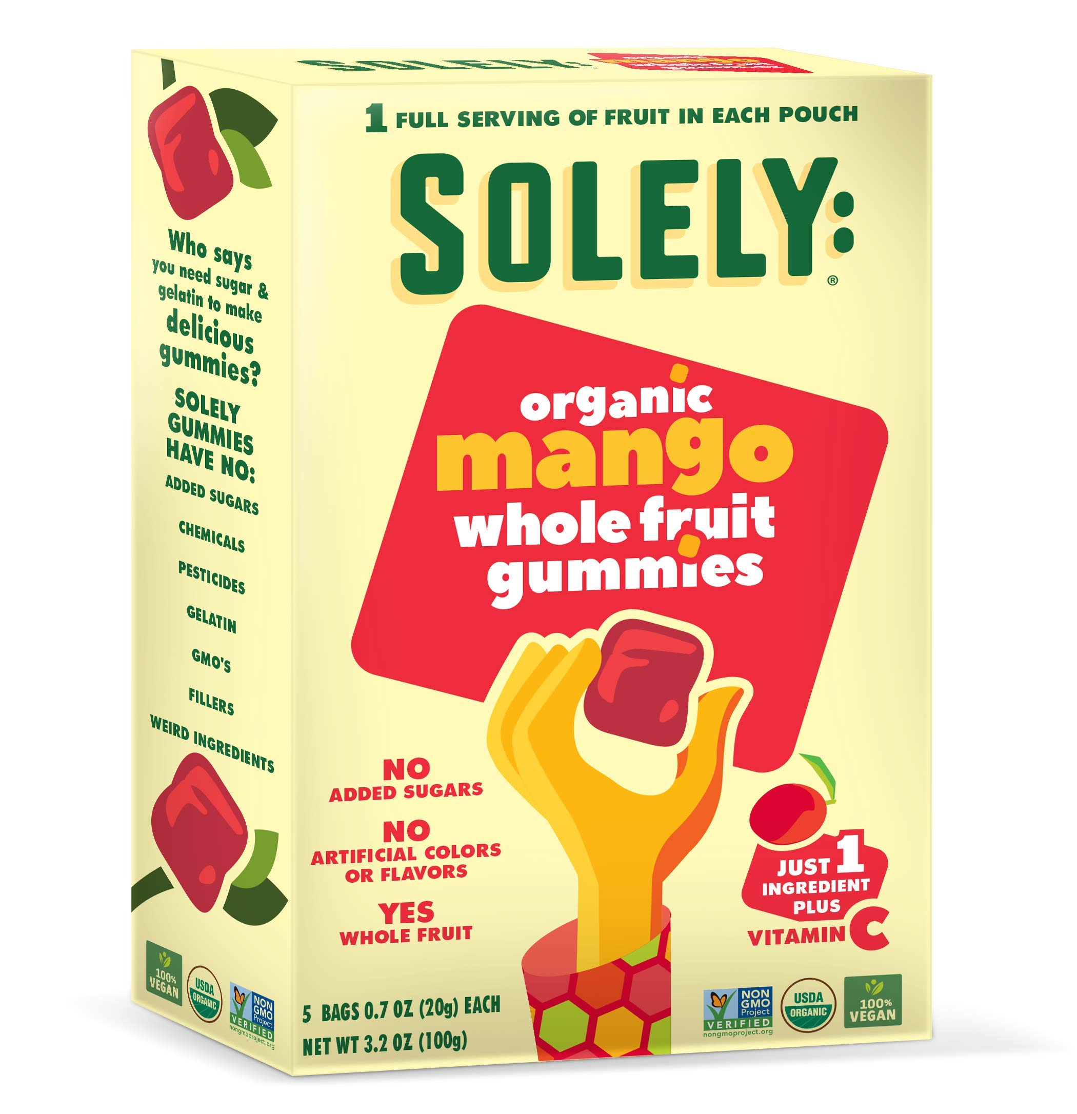 Solely Organic Mango Whole Fruit Gummies 5 ct