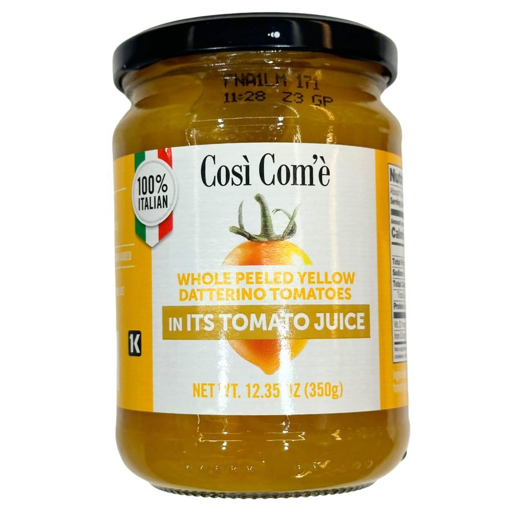 Cosi Come Whole Peeled Yellow Datterino Tomatoes in It's Tomato Juice 12.35 oz