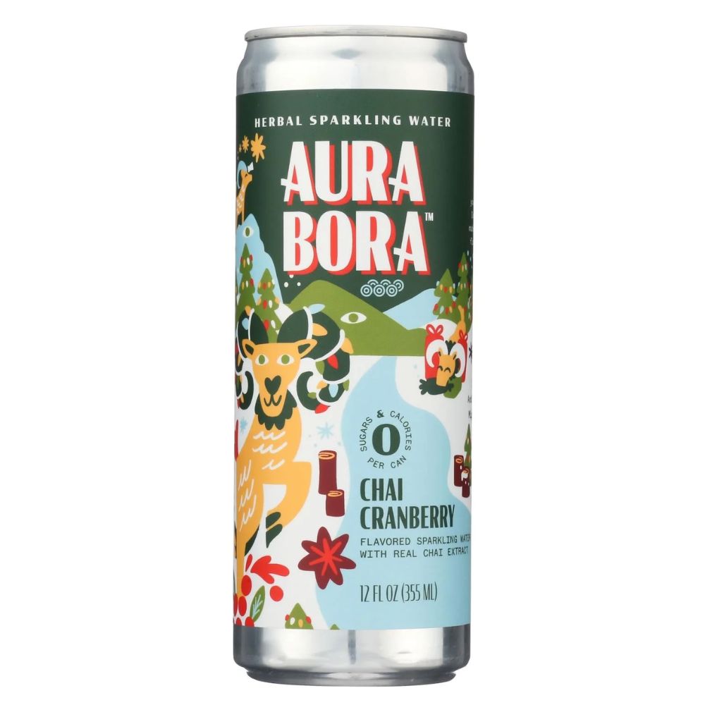 Aura Bora Chai Cranberry Sparkling Water 12 oz