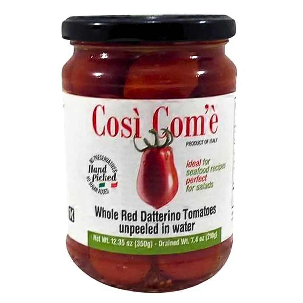 Cosi Come Whole Red Datterino Tomatoes Unpeeled in Water 12.35 oz