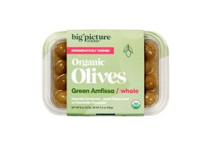 Big Picture Foods Organic Olives Whole Green Amfissa 8 oz